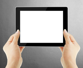 touch- tablet in hands