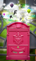 Post box with colorful letters
