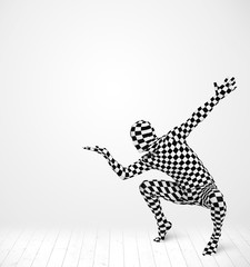 Anonymous man presenting your product