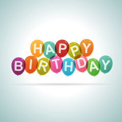 Happy Birthday Text Balloons
