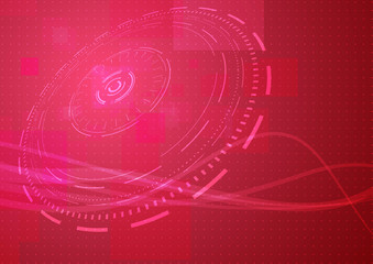Abstract modern hi-tech background in red colour
