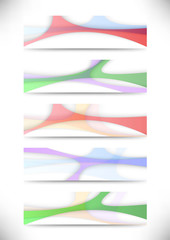Transparent colorful web headers collection