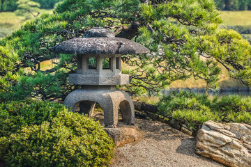 Stone Lantern at Koraku-en garden in Okayama