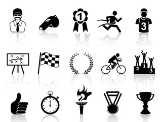 black sport icons set