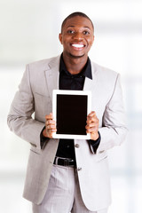 Businessman holding tablet computer