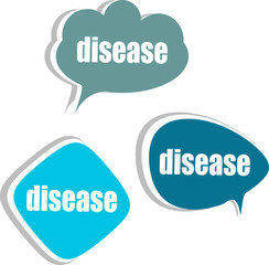 disease word on modern banner design template. stickers