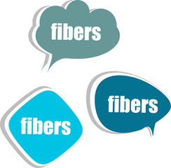 fibers. Set of stickers, labels, tags. Template for infographics