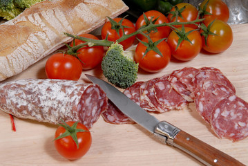 sausage cut into slices