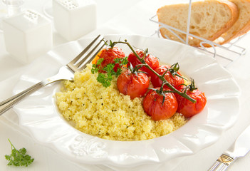 Tomatoes grilled with couscous...