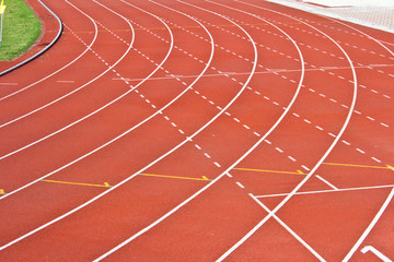 Fototapeta premium Running track rubber standard red color