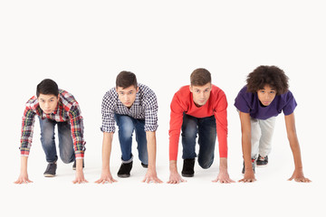 Obraz premium People on starting line.