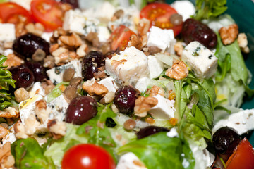 Close up of greek salad