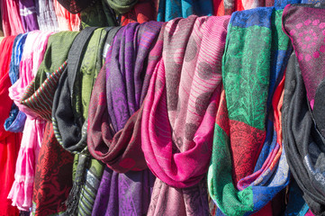 Scarves on a market stall