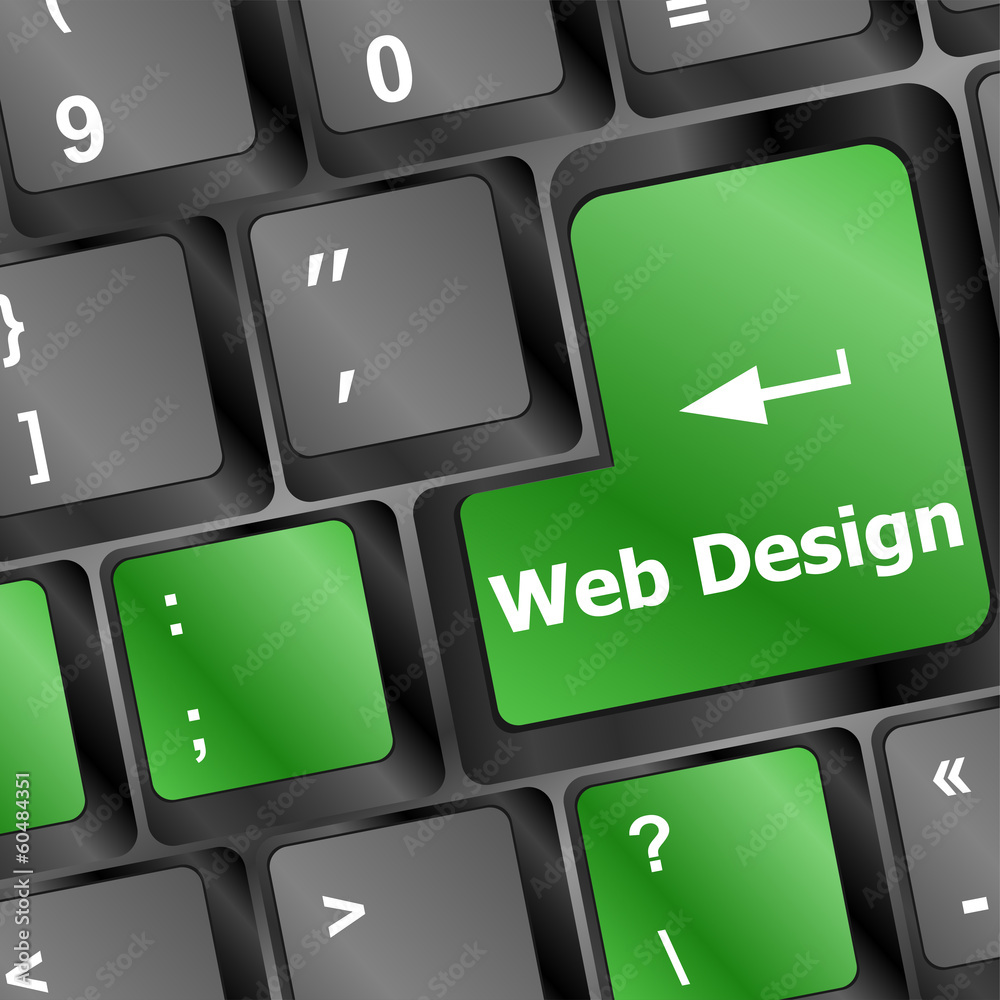 Poster web design concept: computer keyboard with word website on enter