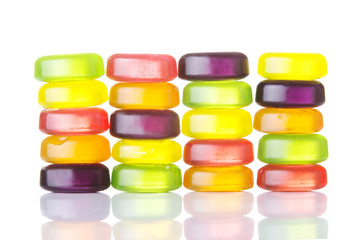 Composition of colorful boiled sweets.