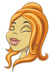 Young woman with a long red hair