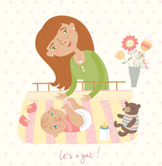 Newborn baby with mother