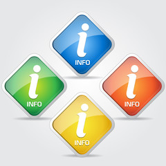 Info Glossy Icon Button Design