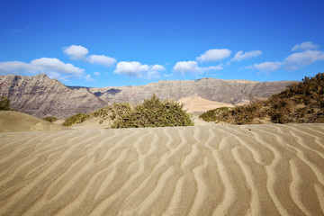 Fototapeta na wymiar streszczenie żółtym wydma plaża hil i górskich w Lanzarote