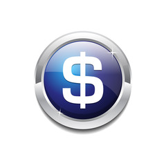 Dollar Circular Rounded  Vector Icon Button