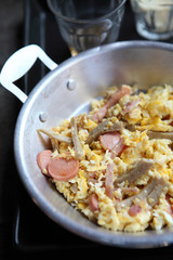 fried egg stuff with hot pan