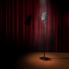 Mikrofon Bühne Spot Vorhang R2