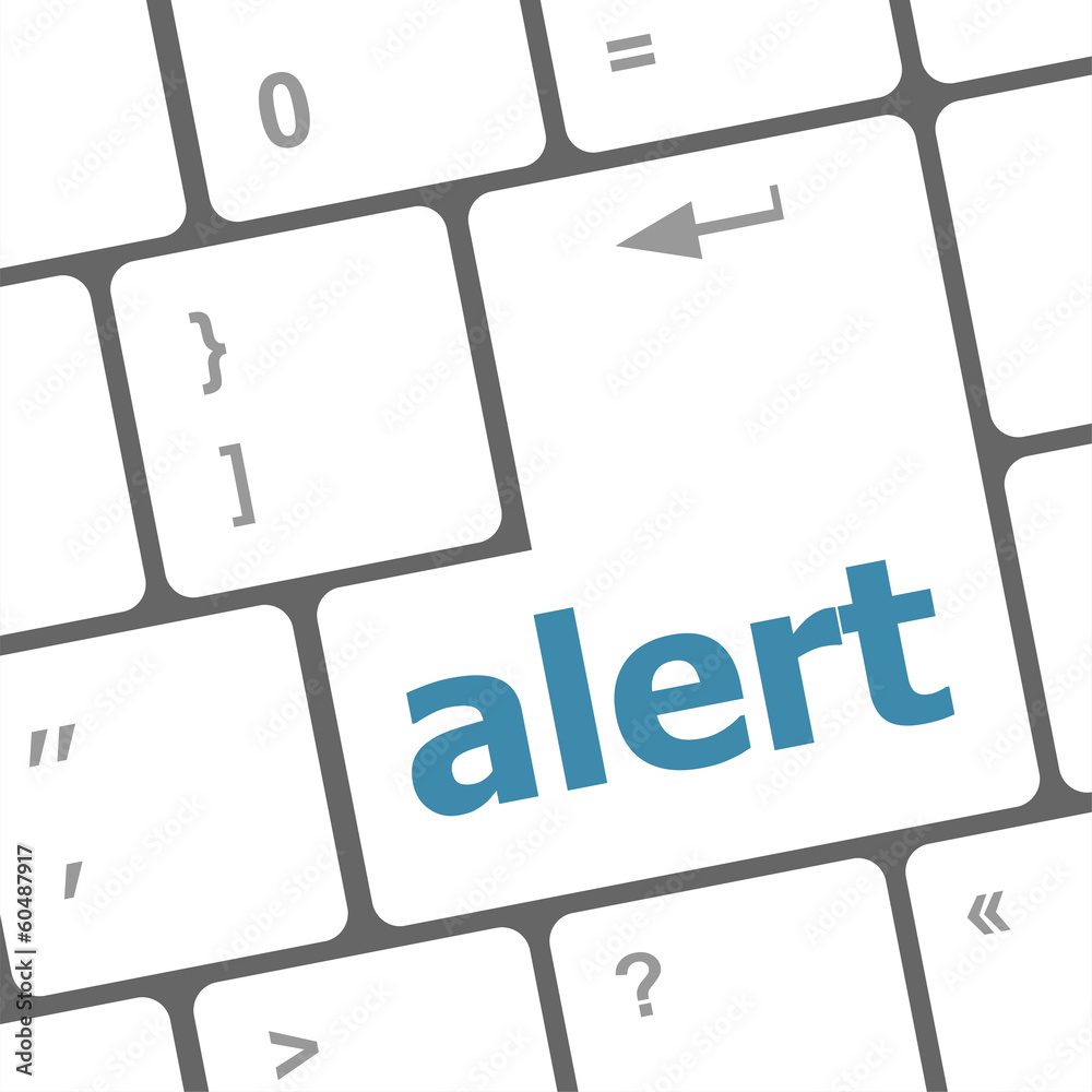 Poster alert button on the keyboard key