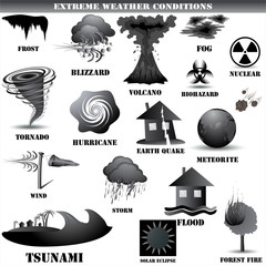 Black natural desaster icon