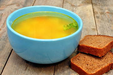 chicken soup with Borodino bread