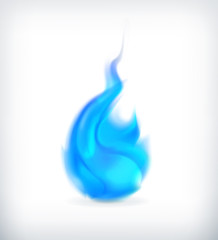 Blue fire, vector icon