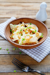 dumplings with golden onion