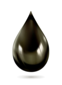 Black oil drop, vector icon