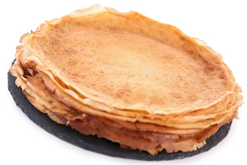 stack of crepes isolated