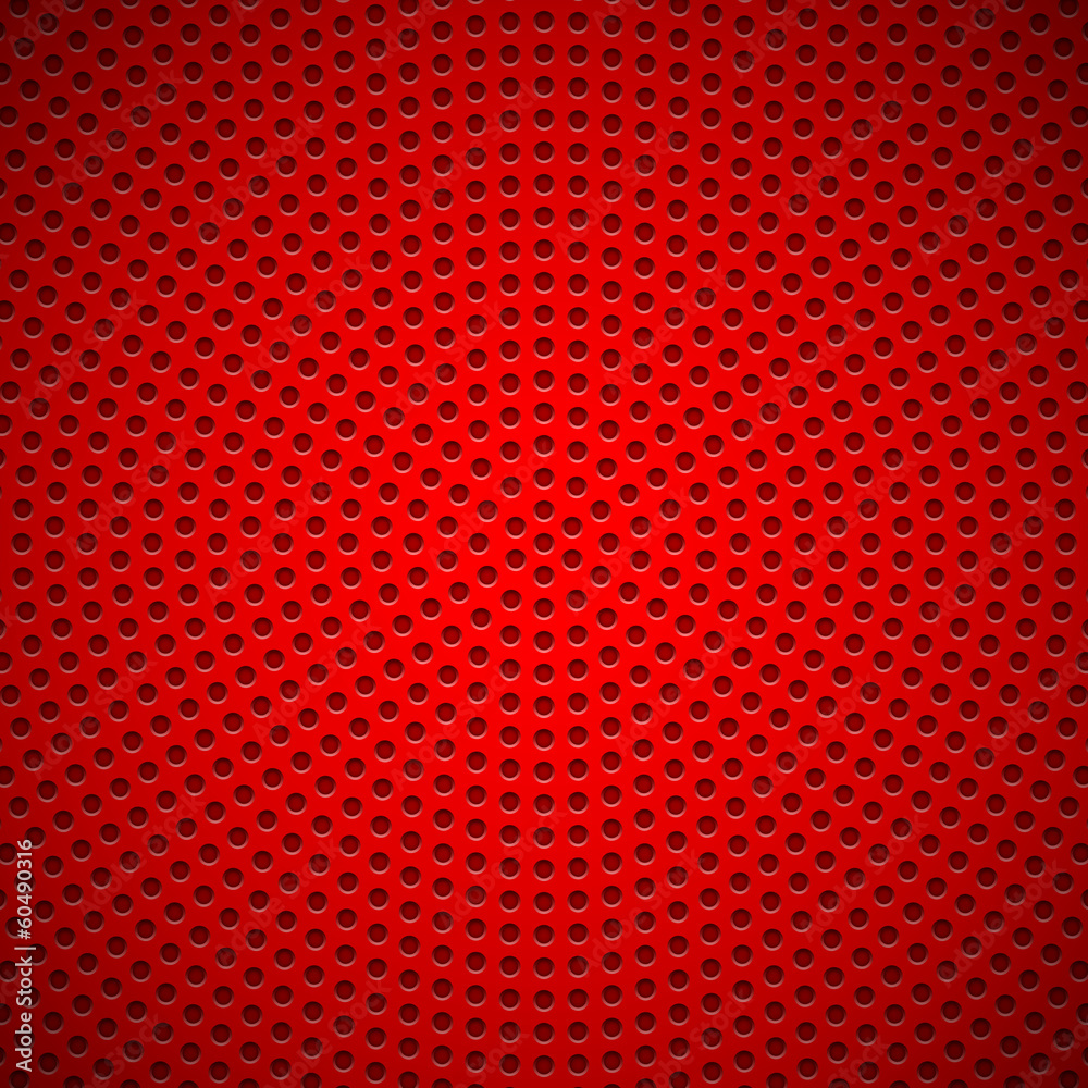 Poster red background with circle perforated pattern