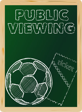 soccer public viewing, w. ticket, free copy space, vector