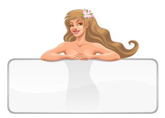 Banner with beauty girl