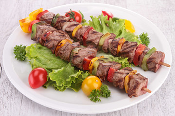 grilled meat on sticks
