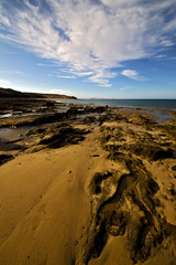 sky    coastline and summer in lanzarote spain