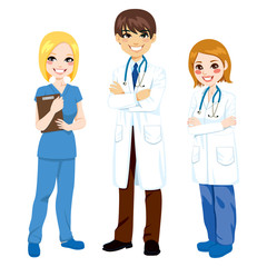 Fototapeta premium Three Hospital Workers