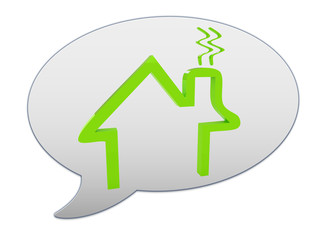 messenger window icon and Save energy house concept