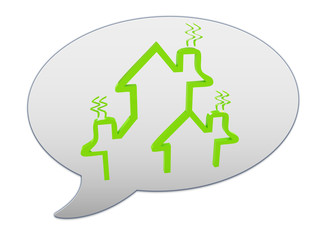 messenger window icon and Save energy house concept