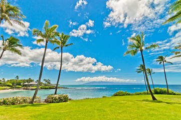 Maui's famous Kaanapali beach resort area - 60491954