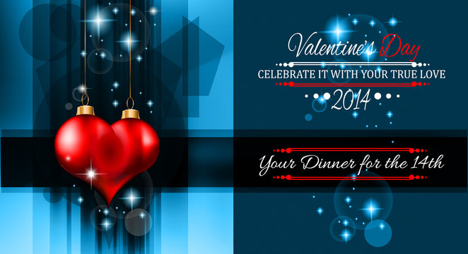 Valentine's Day template with stunning hearts