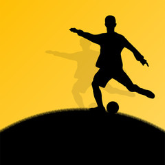 Fototapeta na wymiar Soccer football players active sport silhouettes vector backgrou