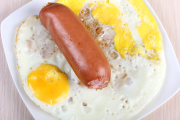 Fried eggs and sausage