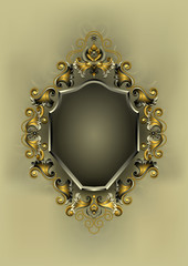 Antique frame with gold and silver decor