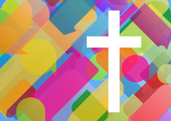 Christianity religion cross mosaic concept abstract background v