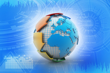 Globe around with arrow