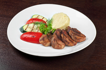 tongue with grilled vegetable