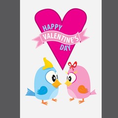 valentine day love beautiful card with cute love couple birds